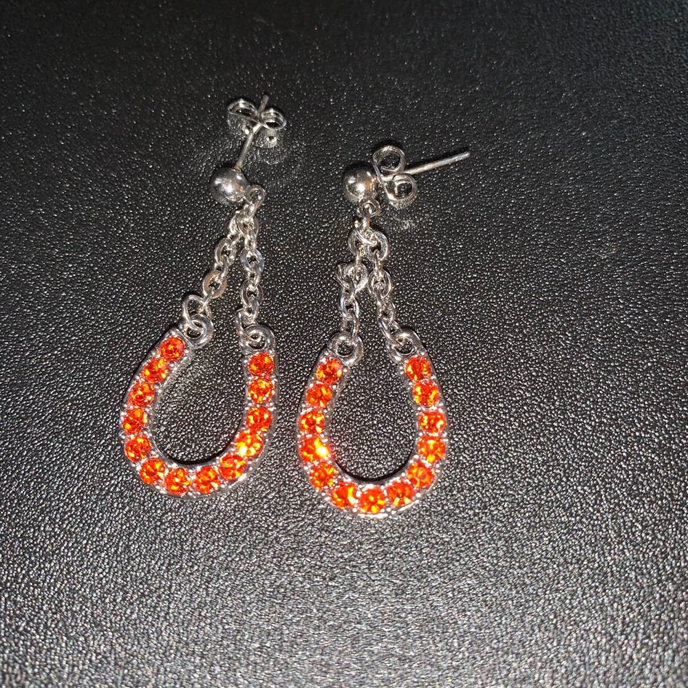 MONTANA SILVERSMITHS  red horseshoe earrings